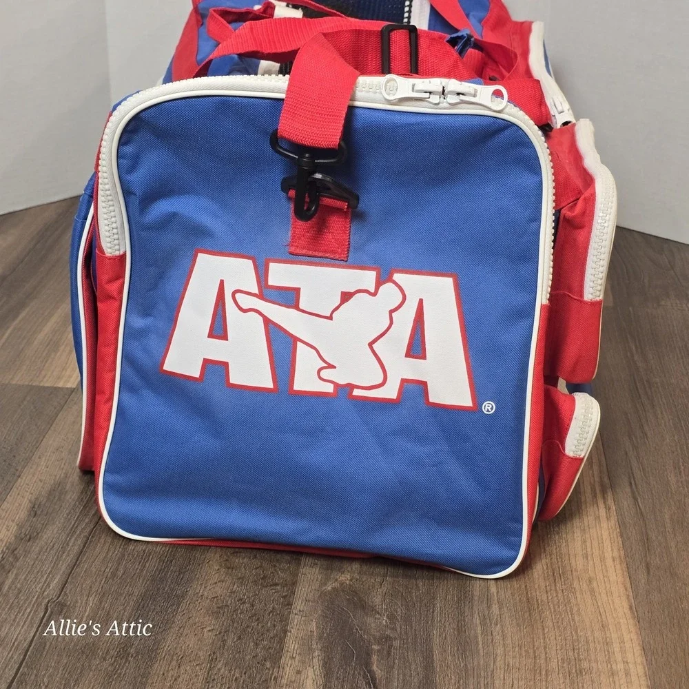 Taekwondo Black Belt Academy Duffle ATA Sparring Gear Bag Martial Arts 26x13
